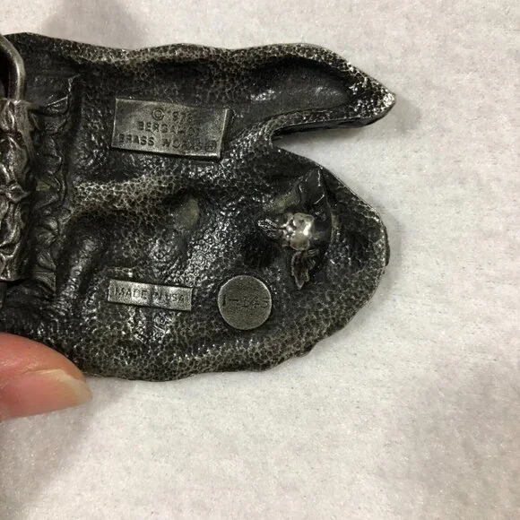 Vintage 1978 Bergamot Brass Works Polar Bears Belt Buckle USA 70's Unisex - Picture 5 of 9